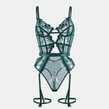 Toucheart Lace Sexy Skinny Babydoll Bodysuit Embroidery Erotic Private Adult Suit Solid Color Patchwork High Waisted Sexy Set