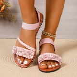 Women's Sandals  New Summer Casual Open-toed Women's Flats Fashion Floral Design Casual Comfortable Women's Sandals