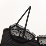 Flounce Sexy Lingerie Lace Bra Set Transparent Underwear Hot Erotic Lingerie Set Push Up Bra And Panty Set Porno Briefs Sets