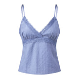 Women Lace Trim Vest Spaghetti Strap V-neck Corset Tank Tops Daily Casual Party Club Retro Elegant Camisole Shirts Summer