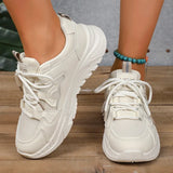 Fashion Lace Up Platform Sneaker Women Comfy Mesh Breathable Running Walking Shoes Woman Non Slip Thick Bottom Vulcanized Shoes