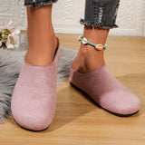Spring Round Toe Cork Clogs Slippers for Women Outdoor Cork Footbed Flat Heels Mules Shoes Woman Plus Size Suede Slides Female