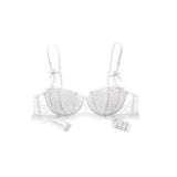 French Girl Lingerie Red Thin Hollowed Half Cup Bra Set  Sexy Tushy Xmas Gift Her Desire Temptation Lace Hip Out Holiday Season
