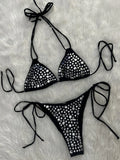 2026 Halter Metallic Sequins Bikini Women Swimsuit Female Swimwear Two Pieces Bikini Set Bather Bathing Suit Swim Lady Beachwear