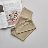 Women's High-Waist Yoga Exercise Pants Tight Fitting High Elasticity Gauntlet Line Nude Feeling Hip Lifting Gym Trousers