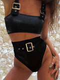 2026 Snake Printed Bandeau Bikini High Waist Swimsuit Women Vintage Swimwear Female Waist Belt Bikini Set Push Up Bathing Suit