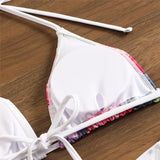 10 Color Flowers Halter Bikini Female Swimsuit Women Swimwear Three-pieces Bikini set With Skirt Bather Bathing Suit Swim V6637C