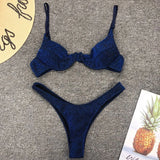 Sexy Silver Glitter Bikini 2026 Swimwear Women Push Up Cut Out Underwire Thong Swimsuit Summer Brazilian Bathing Suit Biquini