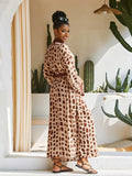 2026 Women Swimsuit Beach Cover Up dress Sleeve Kaftan Beach Tunic Long Pareos Bikinis Cover ups Summer Robe Plage Beachwear