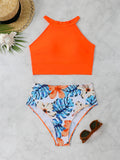 2026 High Waist Bikini Women High Neck Swimsuit Printed Swimwear Female Padded Beachwear Bathers Bathing Swimming Swim Suit