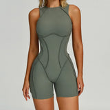 New Seamless Yoga Jumpsuits Sports Fitness Hip-lifting Backless Shorts One-piece Workout Gym Leggings Tracksuits for Women