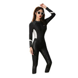 Women's One-piece Swimsuit with Long Sleeves and Pants Fully Wrapped for Sun Protection and Belly Coverage, Slimming Diving Suit