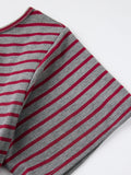 Women Elegant Summer Off One Shoulder Tops Striped Short Sleeve Loose Fit Basic T Shirts for Daily Wear