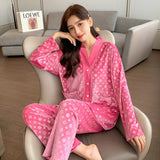Autumn and winter new gold velvet pajamas V-neck Korean velvet sweet and sexy lace home clothes