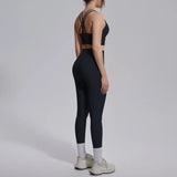Women's Yoga Set Sports Fitness Running Beautiful Back Slim Fit Bra Hip-lifting High Waist Pants Workout Training Gym Suits