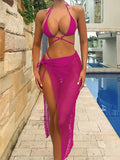 3 Pieces Triangle String Thong Bikinis 2026 Swimwear Female Sexy Brazilian Swimsuit Women Bathers Bathing Swimming Swim Suit