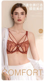 Women's French Pure Desire Lace Lingerie Set - Rabbit Ear Cup Thin Push Up Bra Minimizer for Large Bust