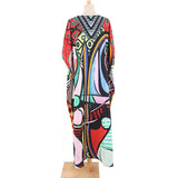 2026 New Colorful Kaftan Tunic Beach Dress Beach Wear Beachwear Beach Cover Up Cover-upsLoose Maxi Dress Female Women V4428