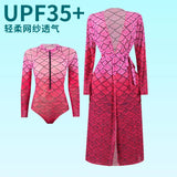 2025 New Sexy Print One Piece Swimsuit Women Swimwear Monokini Long Sleeve Bathing Suit Female Bodysuit Surfing Swim Wear Beach