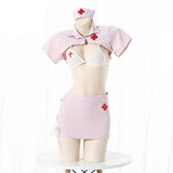 Nurse Uniform Women Sexy Lingerie Temptation Side Split Skirt Open Bra Miniskirt Outfit Adult Roleplay Erotic Cosplay Costume