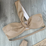 3 Piece Bikini Women Swimsuits 2026 Female Swimwear Beachwear Swimming Suit Bathing Suit Bikini Set One Shoulder Biquini