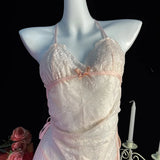 Women Lingerie Lace Underwear Transparent Erotic Costumes Red Split Sexy Dress For Sex Lady Sleepwear Plus Size Nightdress