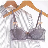 MOYISU French Romance Breathable and Comfortable Breathable Sexy Lace Not Empty Cup Bra Set Pure Desire Girl Super Beautiful