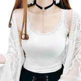 Women Summer Vest U-Neck Sleeveless Slim Fit Tank Tops Thin Vest Solid Color Lace Trimmed Camisole Streetwear