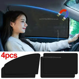 Car Magnetic Window Sunshades With 4/2pc UV Protection Function Privacy Sunshade Window Cover Middle Plate Privacy Curtain amagi