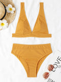Sexy Bikinis 2025 Women Solid Swimsuit Women Padded Swimwear Female Beachwear Bathers Bathing Swimming Swim Suit