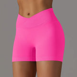 Summer V-waist peach hip lifting tight fitting three part pants, high waist yoga shorts, running speed drying seamless yoga pant