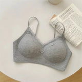 Wirefree Bra for Small Boobs Push Up Padded Strappy Summer Bralette Seamless Comfort Daily Wear Lightweight Thin Straps Lingerie