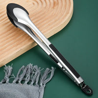 Stainless Steel Silicone Kitchen Tongs Non-Slip BBQ Grill Cooking Utensils