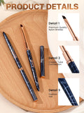 Angled Builder Gel Nail Brush, Firm Nylon Bristles, Copper Ferrule, Marble Handle with Cap, Precision Manicure Sculpting Tool fo