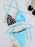 Halter Splicing Leopard Bikinis 2026 Satin Bikini Female Swimsuit Women Swimwear Two-pieces Bikini Set Micro Bathing Suit Swim