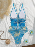 2026 V-neck Swimsuit Women One Piece Solid Printed Monokini Swimwear Female Sexy Bathers Bathing Swimming Swim Suit Beach Wear