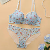 2-piece pull up bra rural style floral retro lace lingerie set braissere women underwear spring and summer new products A3155