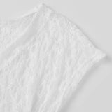 Women Summer Sheer Lace Tops Slim Fit V Neck Cap Sleeve Ruched Slim Crop Shirts Going Out Office Party Sexy T-shirt