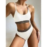 Bikini 2026 Sexy Swimwear Swimsuit Women Pit Striped Gold Wavy Edge Patchwork High Waist Bikinis Set Bathing Suit Beach Bikini