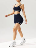2pcs/set Yoga Sports Bra Shorts Sets Sportswear Woman Gym Seamless Workout Shorts Leggings w/Tummy Control Women's Tracksuit
