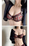 Everyday French Lace Bra Set Wireless Small Bust Support Anti Sagging Lightly Lined Comfort Sexy S-XL MOYISU Sexy Panty Tushy AB