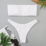 Velvet Bikinis 2025 Women Brazilian Bandeau Swimsuit Solid Sexy Swimwear Female Beachwear Bathers Bathing Swimming Swim Suit