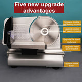 220V Electric Meat Slicer, Commercial Mutton Beef Lamb Cutter, Automatic Vegetable & Bread Slicing Machine, Stainless Steel Food