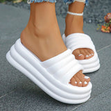 Chunky Platform Slippers for Women 2024 Summer Comfort Soft Sole Beach Shoes Slides Woman Thick Bottom Non-Slip Sandals Ladies
