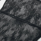 Woman Clothing 2026 O-neck Hollow Out High Slit Long Maxi Lace Dress Black Streetwear Ladies See-through Black T-shirt Dresses