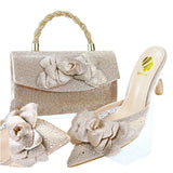 Doershow  Lastest Italian Design Fashion Style Ladies Shoes with Matching Bag Set 2025 Nigerian Shoes and Bag Set  HA1-1