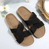 2026 New Summer Autumn Women's Twist Knot Crossed Sandals Non-Slip Flat Casual Resort Beach Outdoor Hawaii Solid Slippers