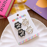 New polka dot hair clip black and white color clip girl versatile bangs clip hair accessory for short hair