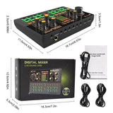 Gaming Audio Mixer,Streaming Mixer with Audio Interface BT Sound Board Voice Changer Sound Card,for PC Phone Live Streaming