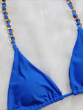 Halter Metal Chains String Micro Thong Bikini Women Swimsuit Female Swimwear Two-pieces Bikini Set Brazilian Bathing Suit Swim